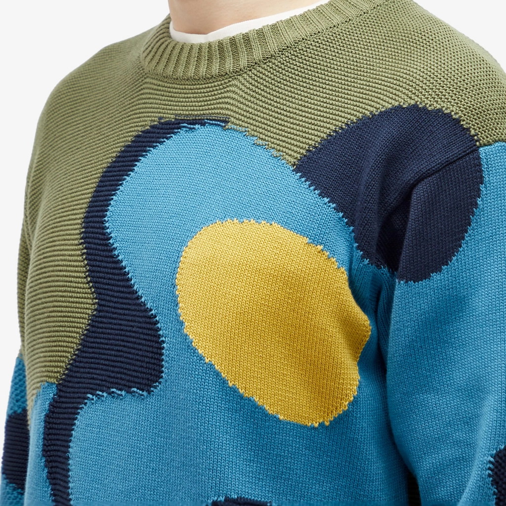Paul Smith Men's Flower Itarsia Knit Sweater Green
